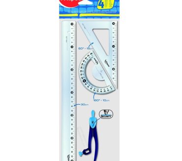 MAPED ÇİZİM TAKIMI PLASTİK PERGEL CETVEL 30 CM GÖNYE SET 4 LÜ