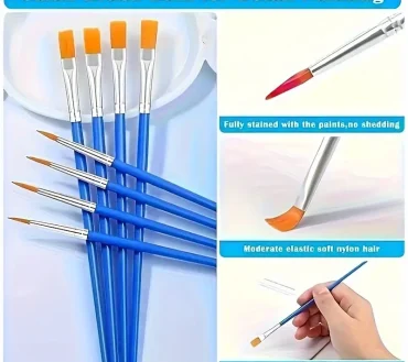 sentetik fırça sivri uç mavi sap detay ( 3 ADET )